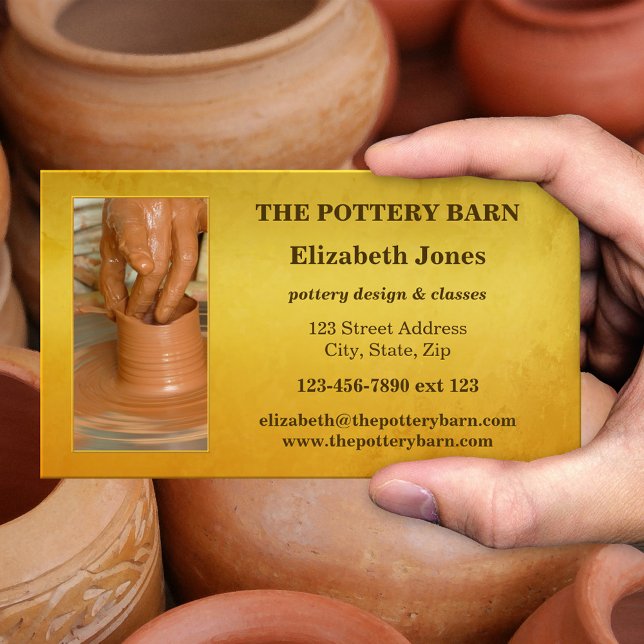Affärskortet Photo Ceramic Artisan Pottery Visitkort (Ceramics pottery artisan business card with your custom photo)