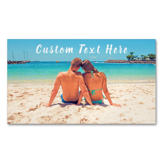 Affärskortet Photo Magnet med Anpassningsbar Text (Framsida)