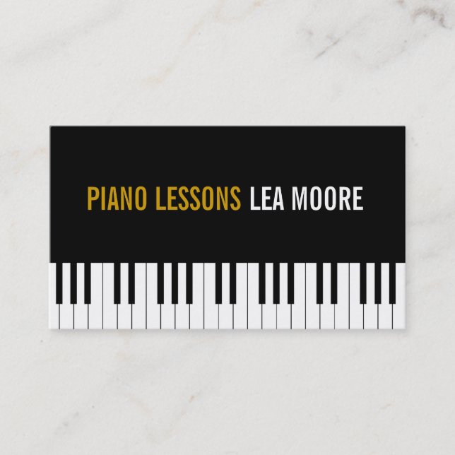 Affärskortet Piano Lessons Music Instructions Visitkort (Framsida)