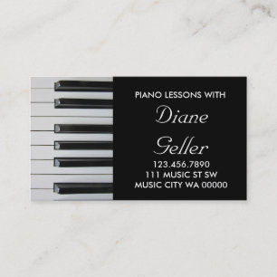 Affärskortet Piano Lessons Music Teacher Visitkort