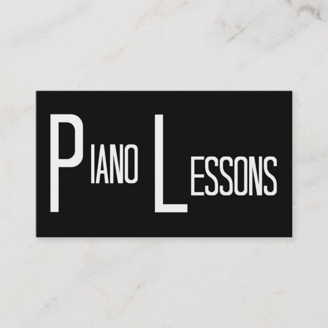 Affärskortet Piano Lessons Ord Visitkort (Framsida)
