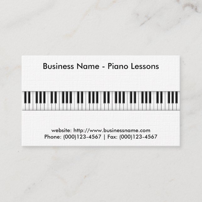 Affärskortet Piano Lessons: Piano 3D-modellen Visitkort (Framsida)