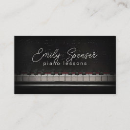 Affärskortet Piano Music Teacher Black Visitkort