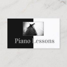 Affärskortet Piano Music Teacher Black & White Visitkort