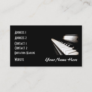 Affärskortet Piano Nycklar Black & White Visitkort