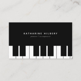 Affärskortet Piano Tangentbord minimalist Black Visitkort