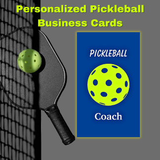Affärskortet Pickleball Coach Blue Gult Visitkort