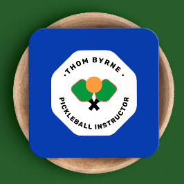 Affärskortet Pickleball Coach Square Fyrkantigt Visitkort