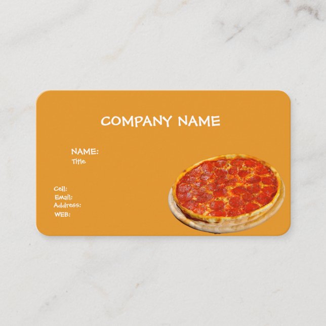 AFFÄRSKORTET PIZZA MED GRUNDLÄGGANDE MALL VISITKORT (Framsida)