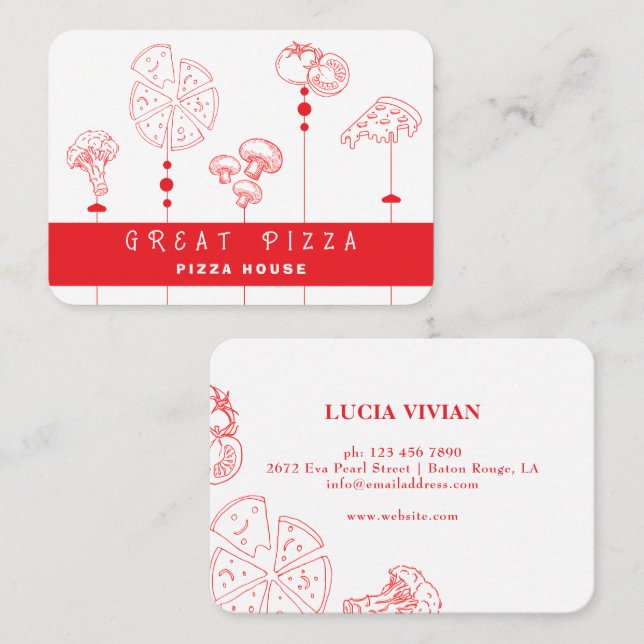 Affärskortet Pizza Speciell Delivery Visitkort (Fram/baksida)