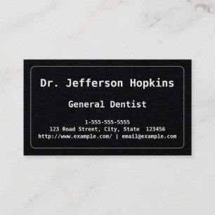 Affärskortet Plain General Dentist Visitkort