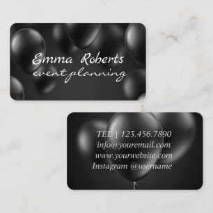 Affärskortet Planering av Party i Black Balloons E Visitkort