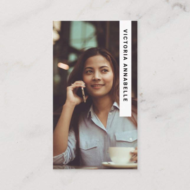 Affärskortet Podcasting & Hosting Photo QR-kod Visitkort (Framsida)