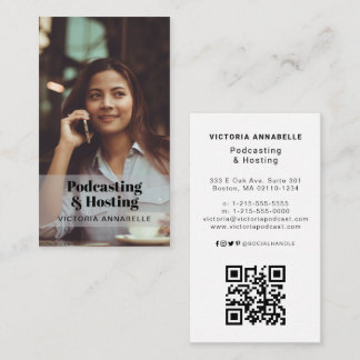 Affärskortet Podcasting & Hosting Photo QR-kod Visitkort