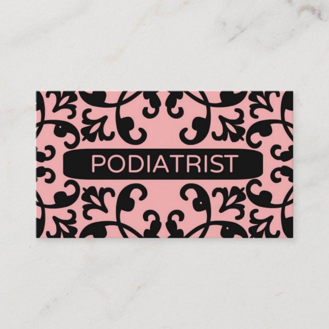 Affärskortet Podiatrist Damask Visitkort (Framsida)