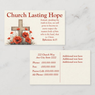 Affärskortet Poppy Anpassningsbar Church Visitkort