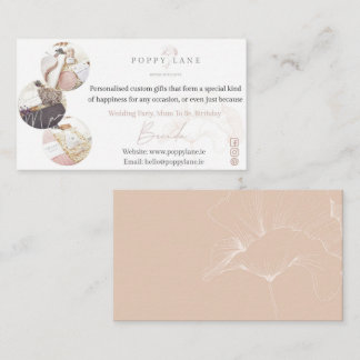AFFÄRSKORTET POPPY Rosa & Airy Simple Branding  Visitkort