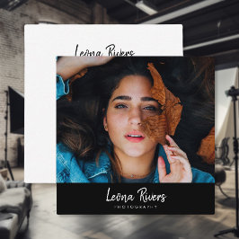 Affärskortet porträtt QR-kodfotograf Fyrkantigt Visitkort