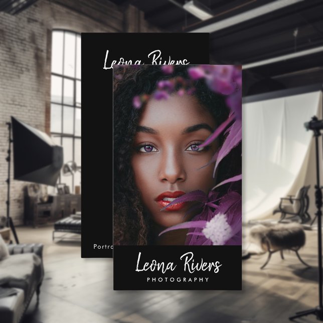 Affärskortet porträtt QR-kodfotograf Visitkort (Skapare uppladdad)