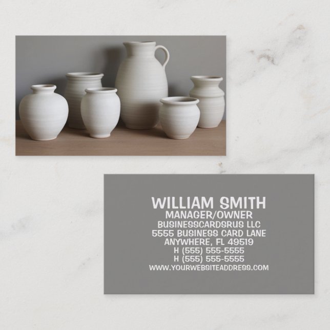 Affärskortet Pottery Artist Antique Visitkort (Fram/baksida)