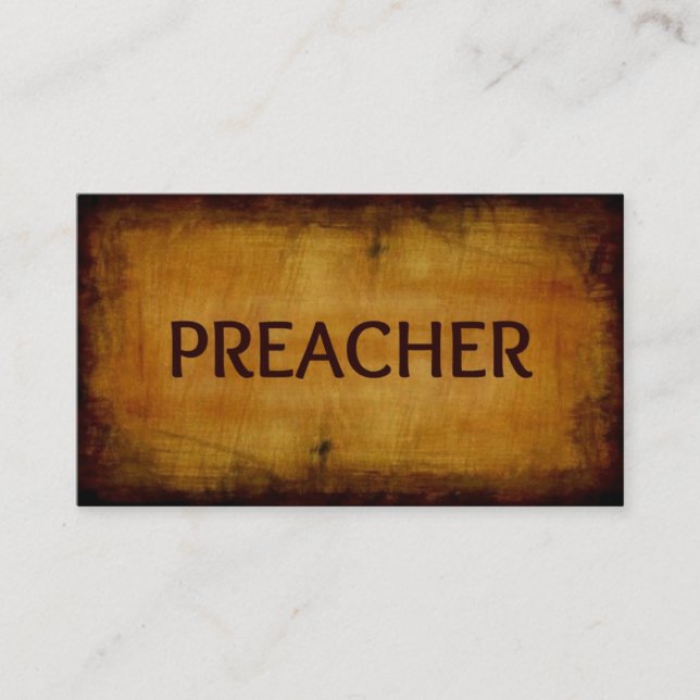 Affärskortet Preacher Antique Brushed Wood Visitkort (Framsida)