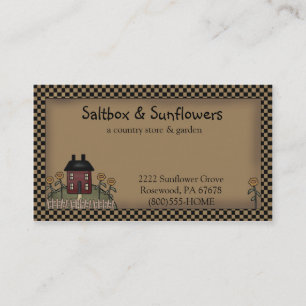 Affärskortet Prim Land Saltbox & Sunblommor Visitkort