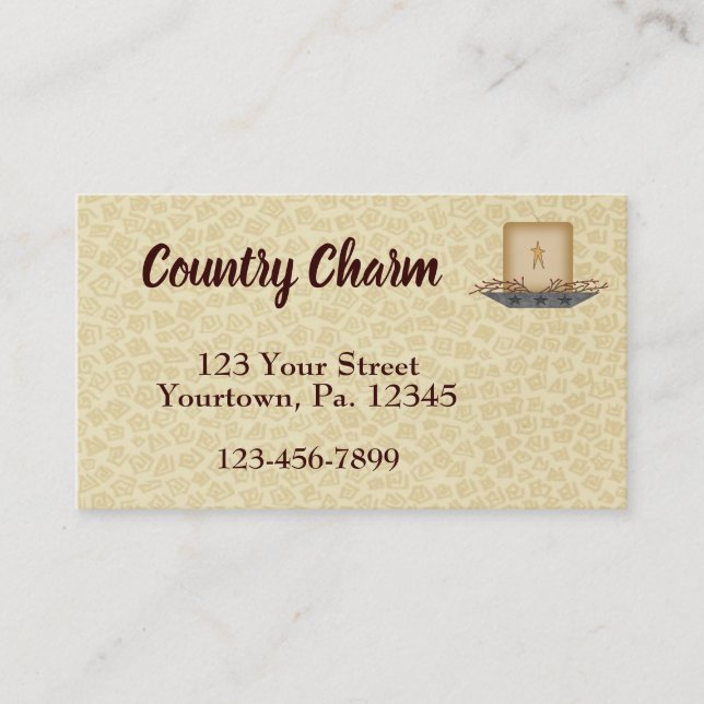 Affärskortet Primitiv samling Visitkort (Framsida)