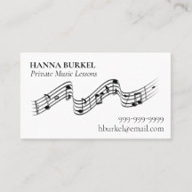 Affärskortet Private Music Lessons