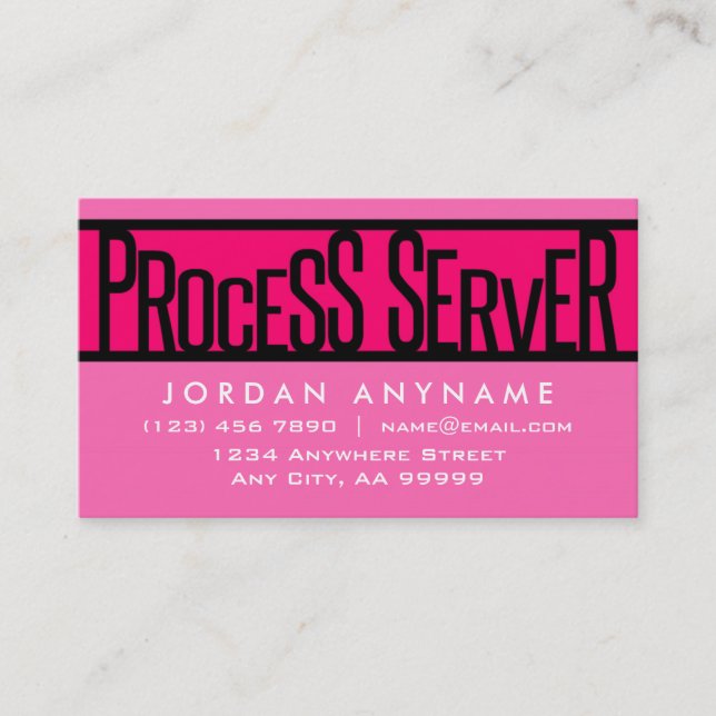 Affärskortet processaa serverShock rosa Visitkort (Framsida)