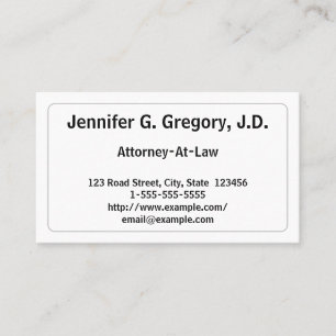 Affärskortet professionell Attorney-at-Law Visitkort