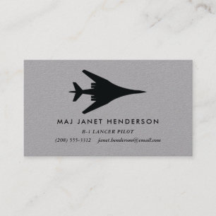 Affärskortet Professionell B-1 Lancer Bomber Pilot Visitkort