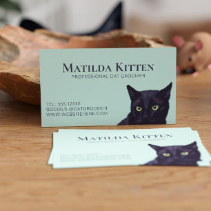 Affärskortet professionell Black Cat Groomer Pet Visitkort