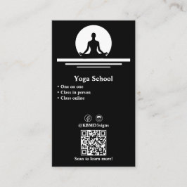 Affärskortet professionell Black & White Yoga Lojalitetskort