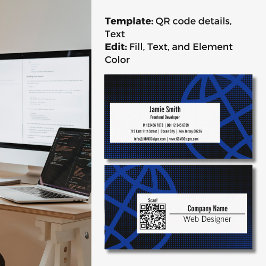 Affärskortet professionell Blue Webben Designer Visitkort
