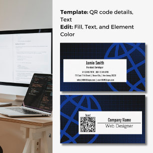 Affärskortet professionell Blue Webben Designer Visitkort