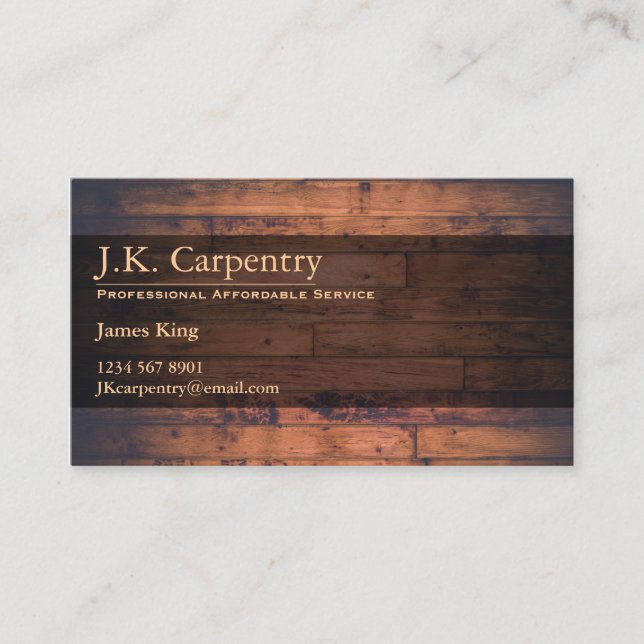Affärskortet professionell Builder/Carpenter Visitkort (Framsida)