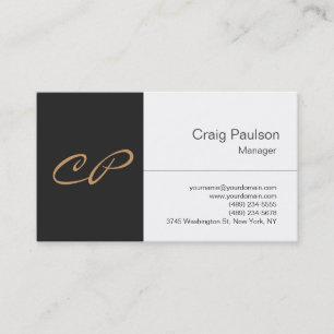 Affärskortet professionell Calligrafiskt monogram Visitkort