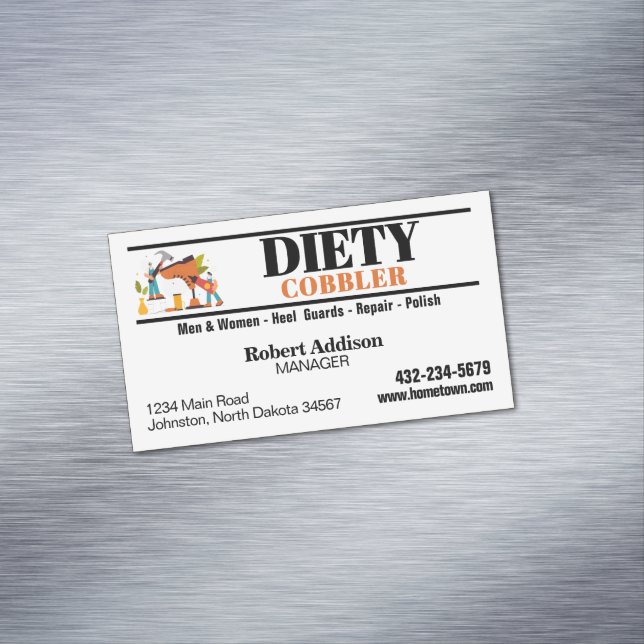 Affärskortet professionell Cobbler Shoair Reparati Magnetiska Visitkort (In Situ)