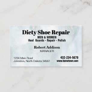 Affärskortet professionell Cobbler Shoair Reparati Visitkort
