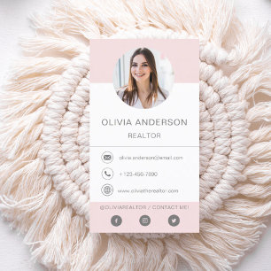 Affärskortet professionell Foto Rosa Visitkort