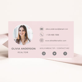 Affärskortet professionell Foto  Rosa Visitkort