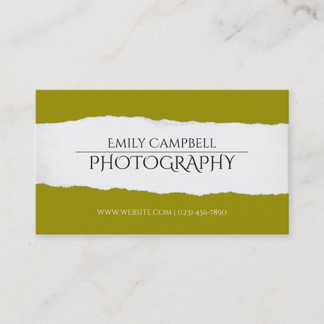 Affärskortet professionell Fotograf Visitkort (Framsida)