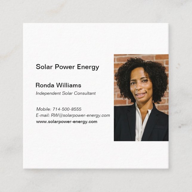 Affärskortet professionell HeadShot (Framsida)