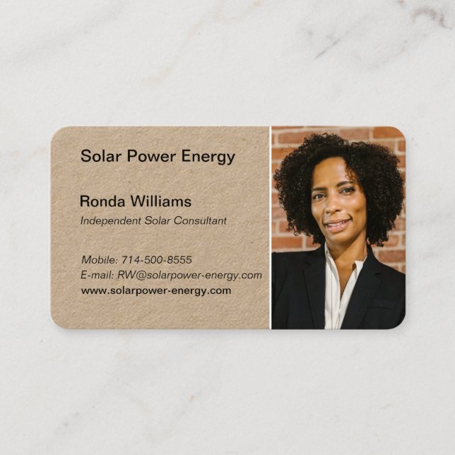 Affärskortet professionell HeadShot Visitkort (Framsida)