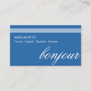 Affärskortet Professionell Interpreter Translator Visitkort