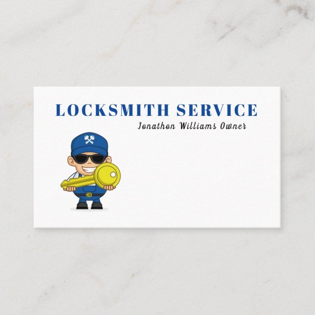 Affärskortet professionell Locksmith Service Visitkort (Framsida)