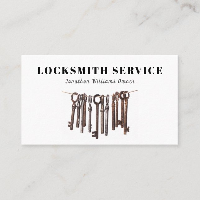 Affärskortet professionell Locksmith Service Visitkort (Framsida)