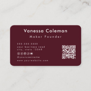 Affärskortet professionell Minimalist Burgundy Visitkort