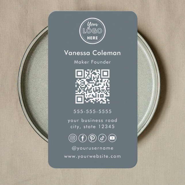 Affärskortet professionell minimalist Trendig Navy Visitkort (Skapare uppladdad)