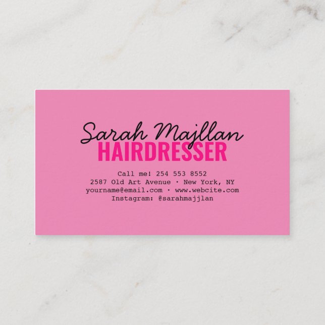 Affärskortet professionell Modern Hair Stylist Visitkort (Baksida)